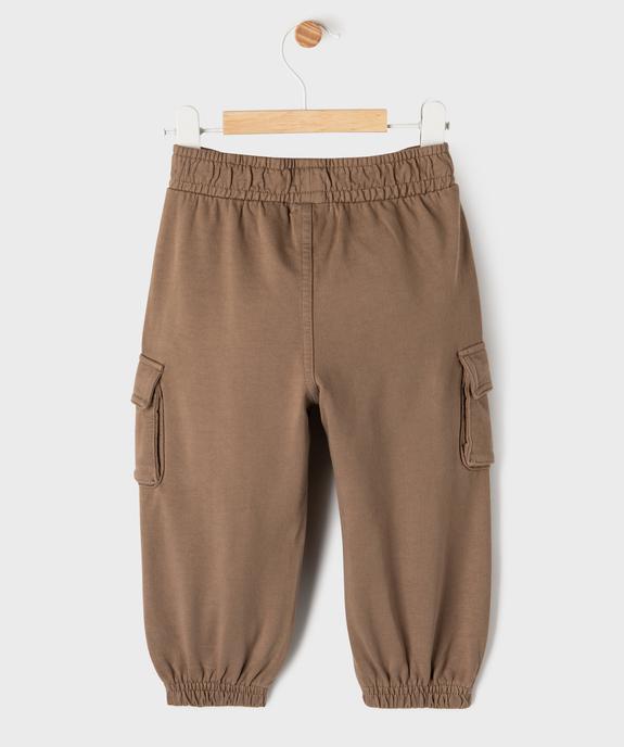 Pantalon de jogging cargo en maille coloris unique bébé garçon vue4 - GEMO(BEBE DEBT) - GEMO