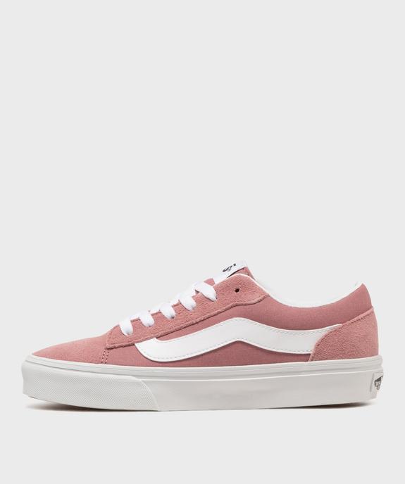 Baskets basses en cuir et textile femme - Vans vue3 - VANS - GEMO