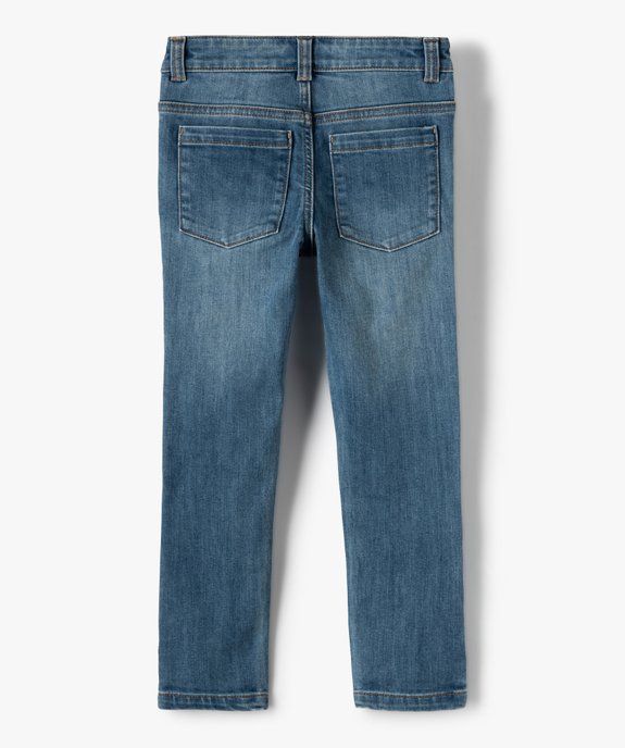 Jean garçon slim en coton stretch délavé ultra résistant vue4 - GEMO 4G GARCON - GEMO