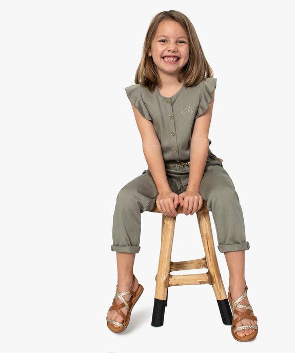 Combinaison pantalon fille avec emmanchures volantées vue1 - GEMO (ENFANT) - GEMO