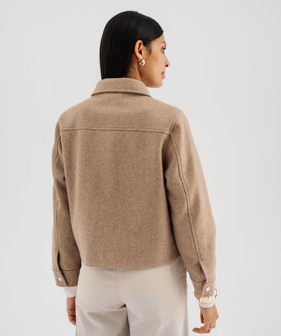 Veste courte aspect drap de laine femme vue3 - GEMO(FEMME PAP) - GEMO