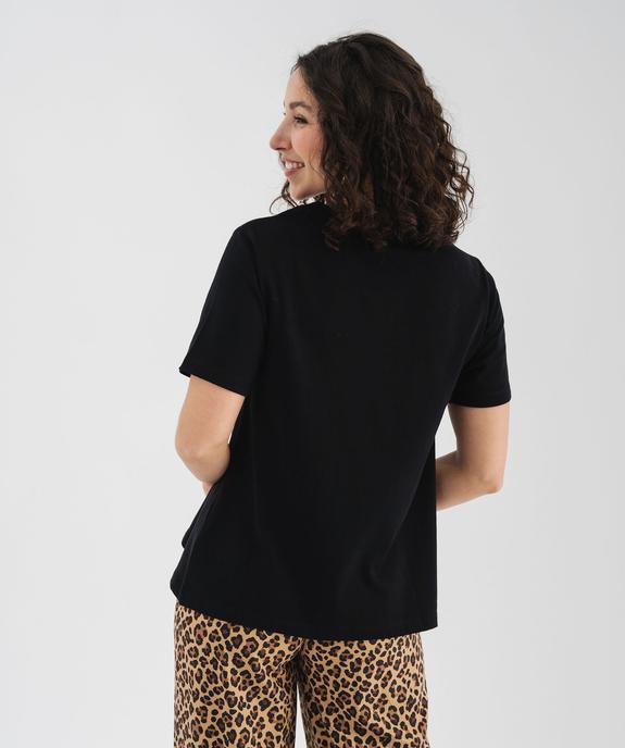 Tee-shirt manches courtes avec bijou sur l’avant femme vue3 - GEMO 4G FEMME - GEMO