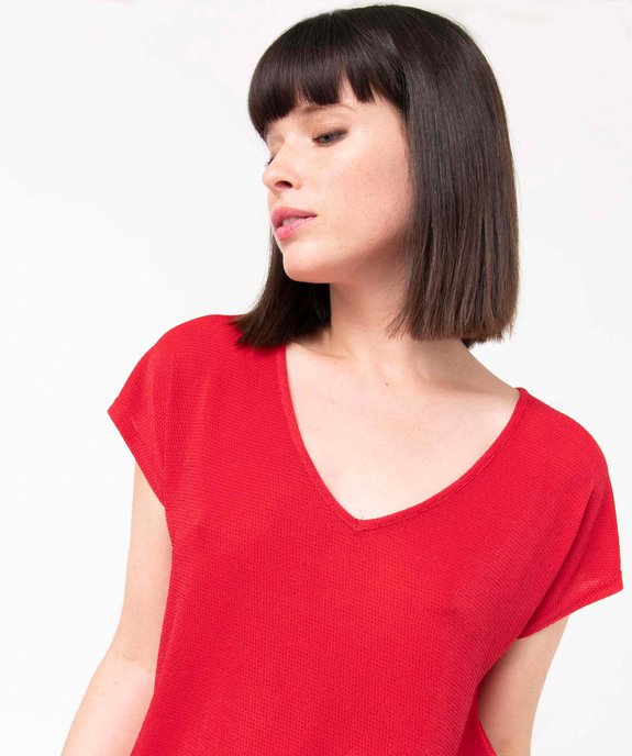 Tee-shirt femme scintillant à manches ultra courtes vue1 - GEMO(FEMME PAP) - GEMO