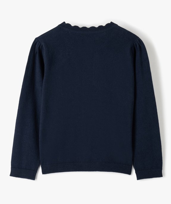 Gilet fille en maille fine à col fantaisie vue3 - GEMO (ENFANT) - GEMO