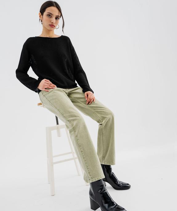Pull léger en maille ajourée femme vue4 - GEMO(FEMME PAP) - GEMO