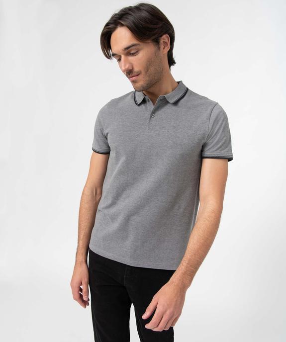 Polo à manches courtes et finitions fantaisie homme vue1 - GEMO 4G HOMME - GEMO