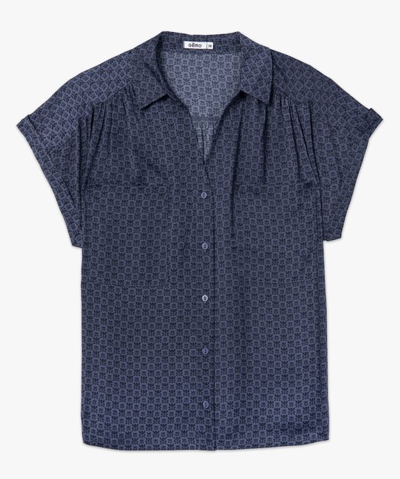 Chemise femme imprimée à manches courtes en matière satinée vue4 - GEMO(FEMME PAP) - GEMO