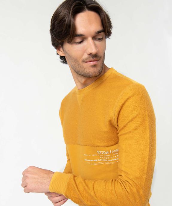 Sweat homme bi-matières avec inscription vue5 - GEMO (HOMME) - GEMO