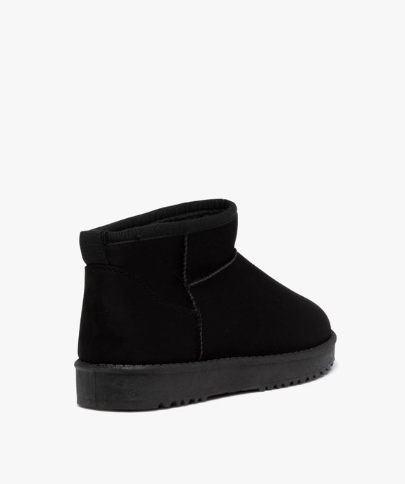 Boots fourrées femme en suédine unie vue4 - GEMO (CASUAL) - GEMO