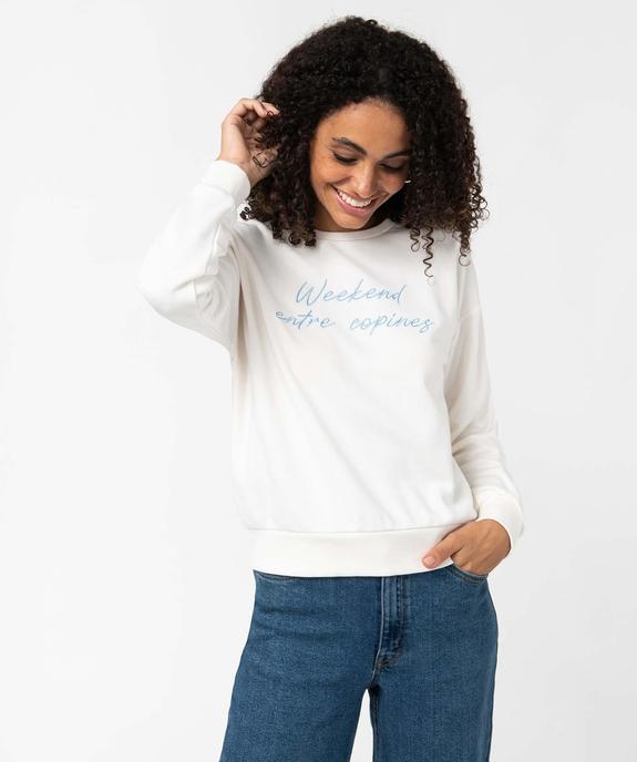 Sweat femme avec message brodé vue1 - GEMO(FEMME PAP) - GEMO