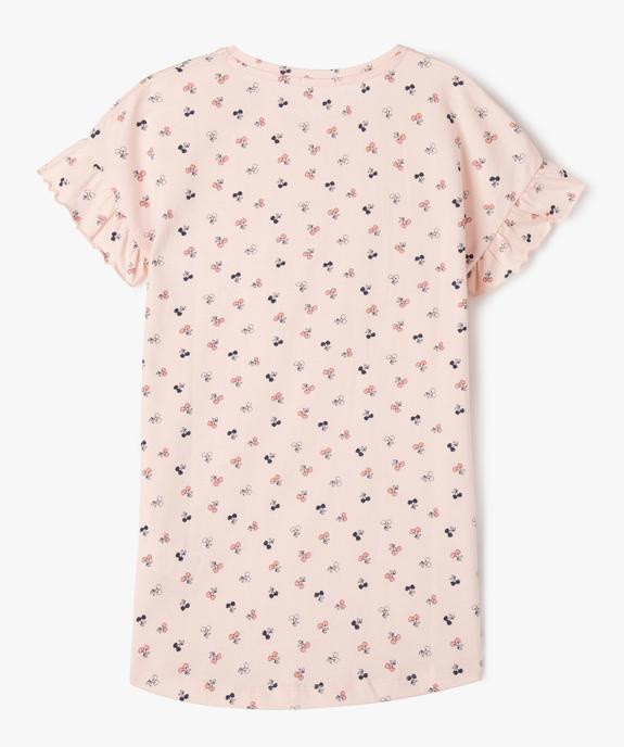 Chemise de nuit à manches courtes volantées fille vue3 - GEMO 4G FILLE - GEMO