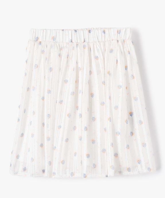 Jupe fille patineuse en voile fleuri et scintillant vue1 - GEMO (ENFANT) - GEMO