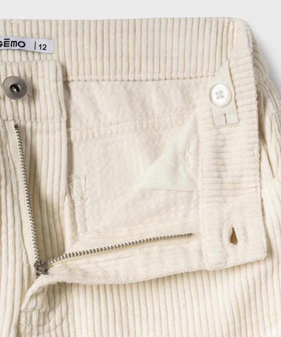 Pantalon en velours côtelé coupe Straight fille vue3 - GEMO (JUNIOR) - GEMO