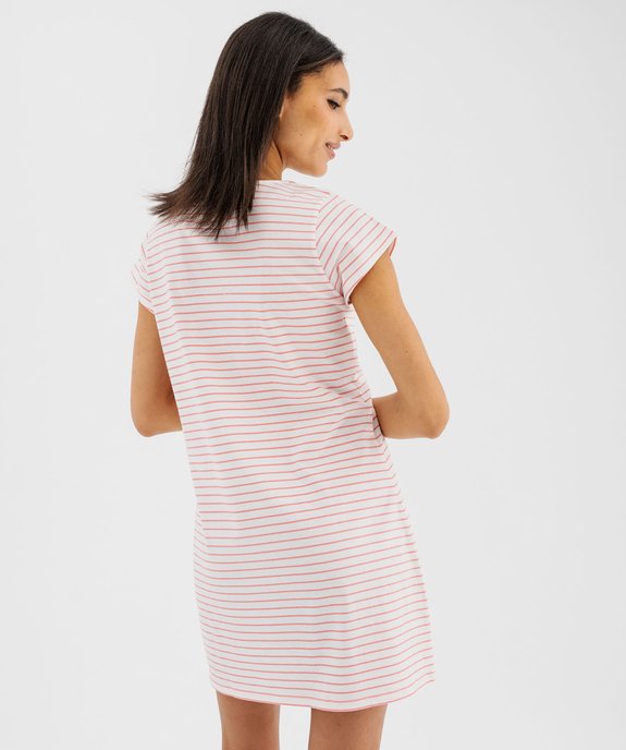 Chemise de nuit imprimée à manches courtes femme vue3 - GEMO 4G FEMME - GEMO