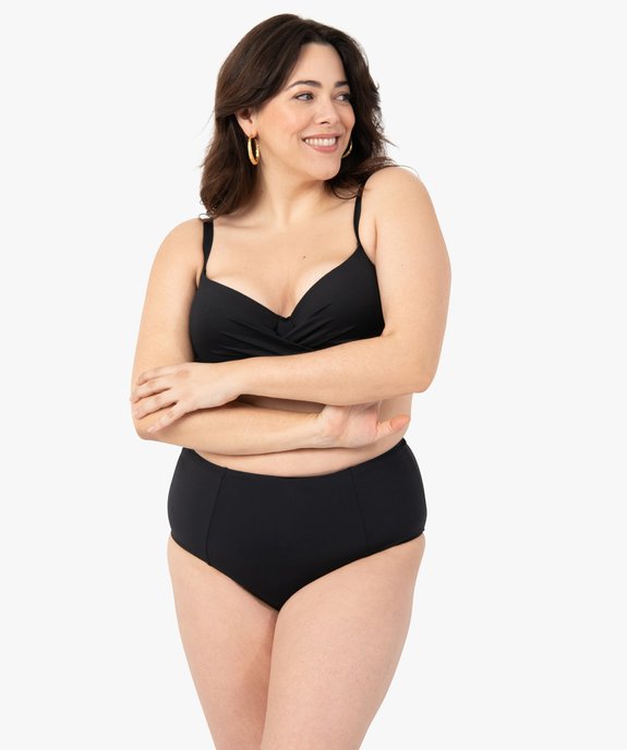 Bas de maillot de bain femme grande taille avec taille haute vue3 - GEMO (PLAGE) - GEMO