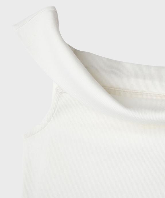Tee-shirt sans manches à col bardot en maille côtelée fille vue6 - GEMO 4G FILLE - GEMO