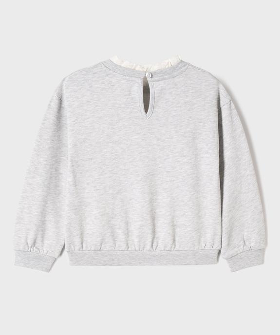 Sweat avec col en dentelle et motifs brodés fille vue3 - GEMO 4G FILLE - GEMO
