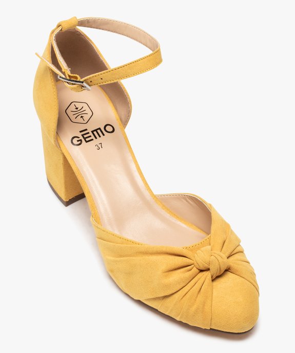 Escarpins femme à talon carré bout drapé et fine bride vue5 - GEMO(URBAIN) - GEMO