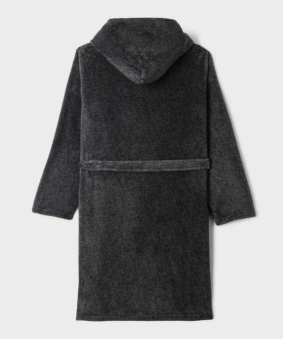 Robe de chambre à capuche en maille douillette chinée garçon vue3 - GEMO (JUNIOR) - GEMO