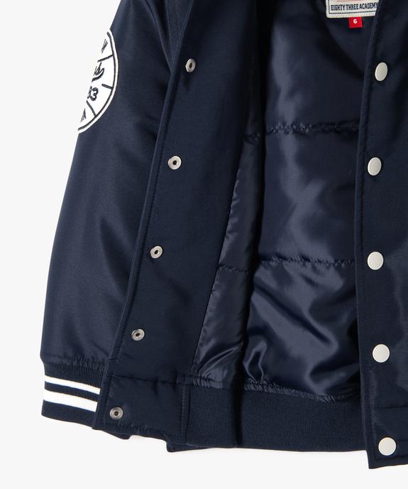 Blouson matelassé avec broderie dans le dos garçon - Camps United vue3 - CAMPS - GEMO