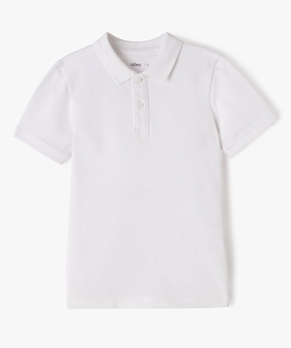 Polo à manches courtes uni garçon vue1 - GEMO (ENFANT) - GEMO