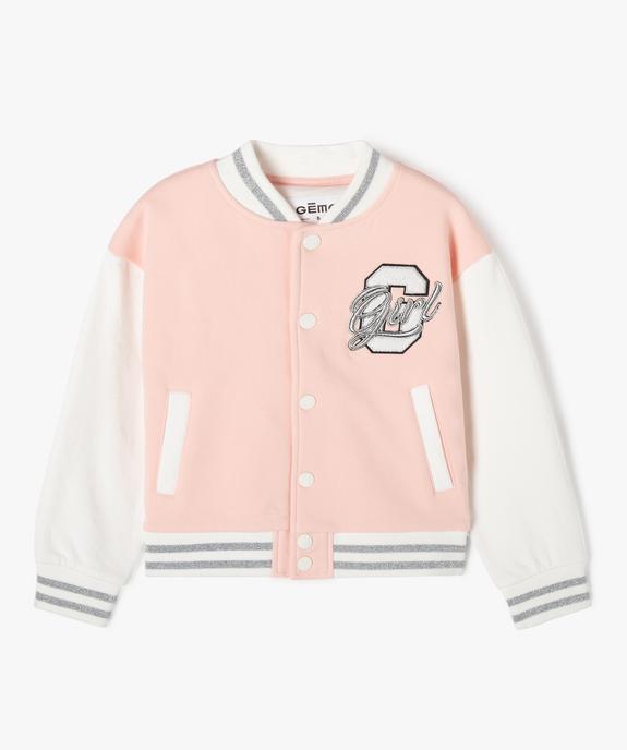 Blouson en molleton et fermeture pressionnée fille vue1 - GEMO (ENFANT) - GEMO