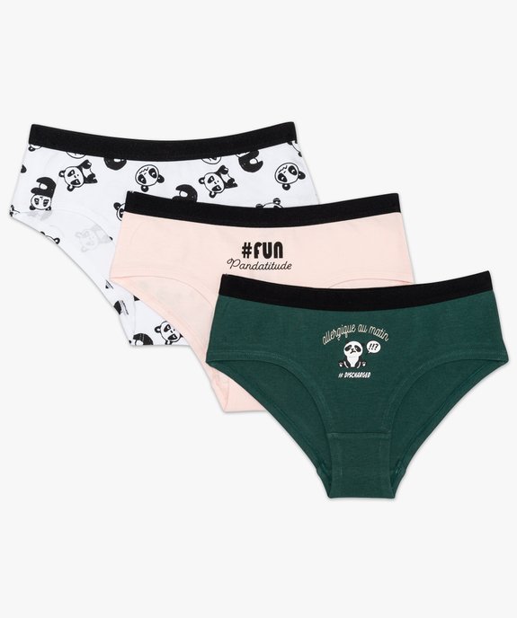Shorty fille avec motifs pandas (lot de 3) vue1 - GEMO 4G FILLE - GEMO