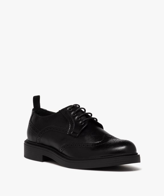 Derbies homme unis à bout fleuri  vue3 - GEMO(URBAIN) - GEMO