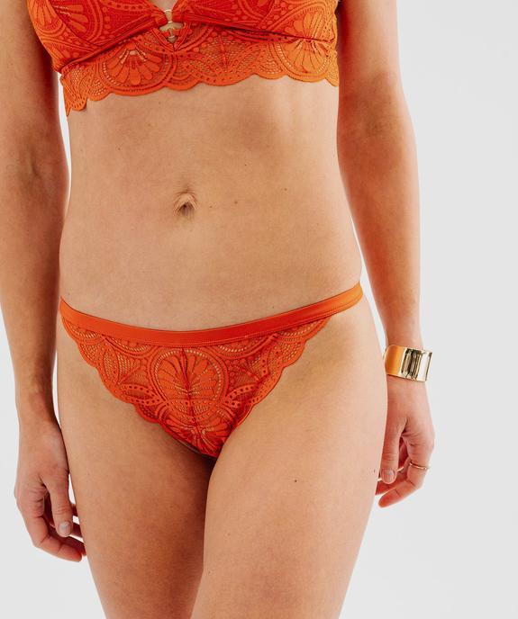Tanga en dentelle scintillante et satin femme vue2 - GEMO(HOMWR FEM) - GEMO