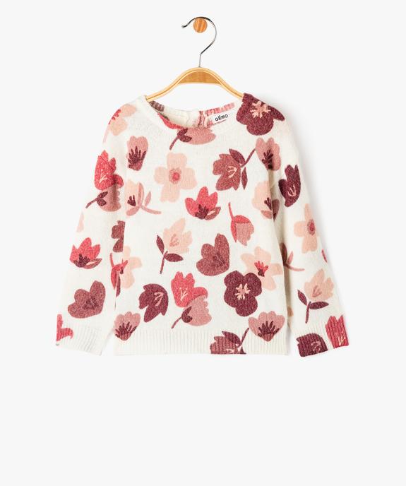 Pull en maille à motifs fleuris bébé fille vue2 - GEMO(BEBE DEBT) - GEMO