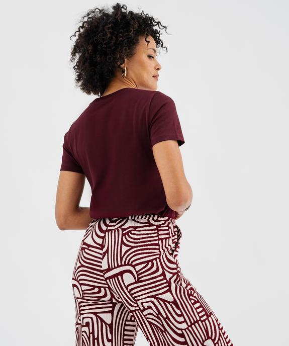 Tee-shirt manches courtes et col rond en coton résistant femme vue4 - GEMO(FEMME PAP) - GEMO