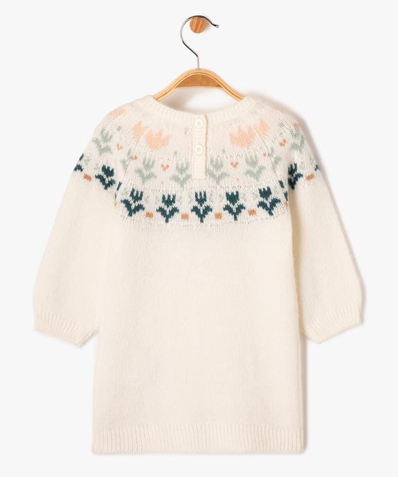 Robe pull en maille jacquard bébé fille vue3 - GEMO(BEBE DEBT) - GEMO