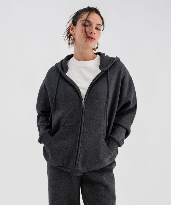 Sweat zippée à capuche en molleton femme vue2 - GEMO 4G FEMME - GEMO