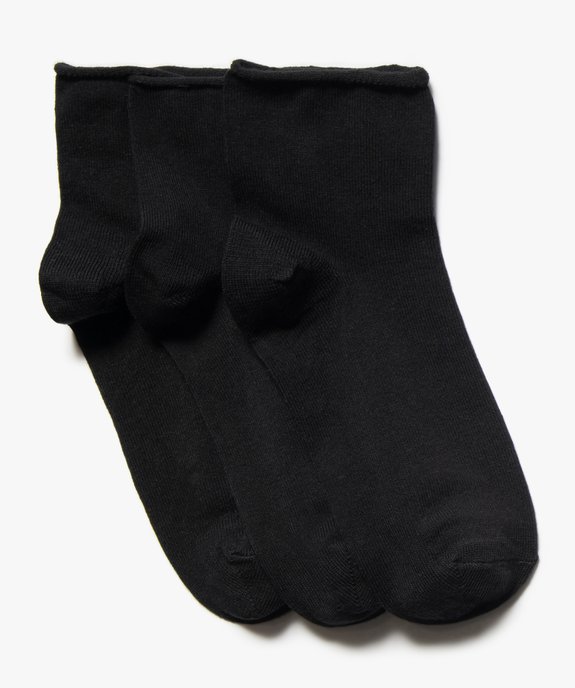 Chaussettes femme unies tige courte (lot de 3 paires) vue1 - GEMO(HOMWR FEM) - GEMO