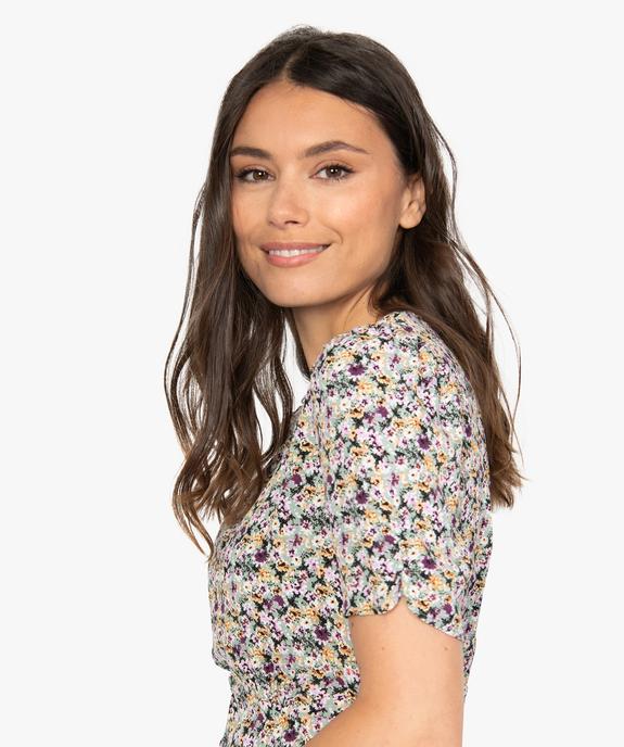 Robe femme longue à manches courtes vue2 - GEMO(FEMME PAP) - GEMO