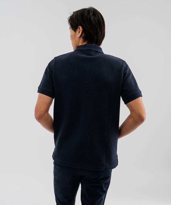 Polo manches courtes en maille nid d'abeille homme vue3 - GEMO (HOMME) - GEMO