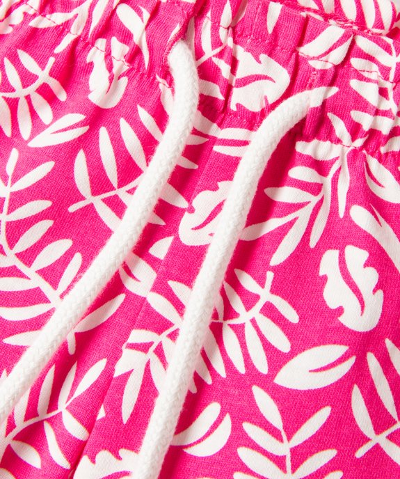 Short bébé fille en maille de coton imprimé à taille élastiquée vue2 - GEMO(BEBE DEBT) - GEMO