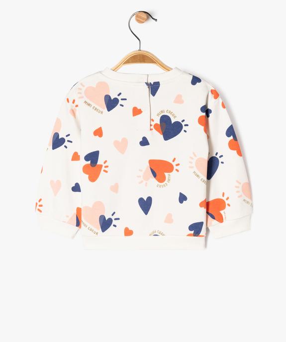 Sweat molletonné bébé fille avec motifs et message vue3 - GEMO 4G BEBE - GEMO