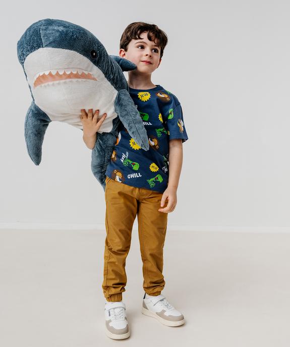 Pantalon en coton coupe jogger garçon vue5 - GEMO (ENFANT) - GEMO