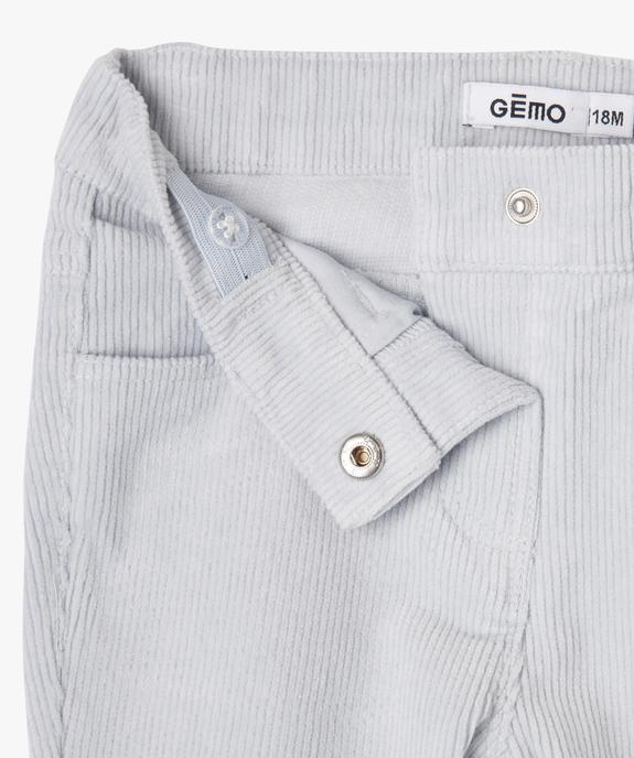 Pantalon en velours côtelé coupe flare bébé fille vue2 - GEMO(BEBE DEBT) - GEMO