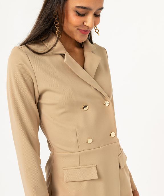 Robe courte à manches longues look manteau femme vue2 - GEMO(FEMME PAP) - GEMO