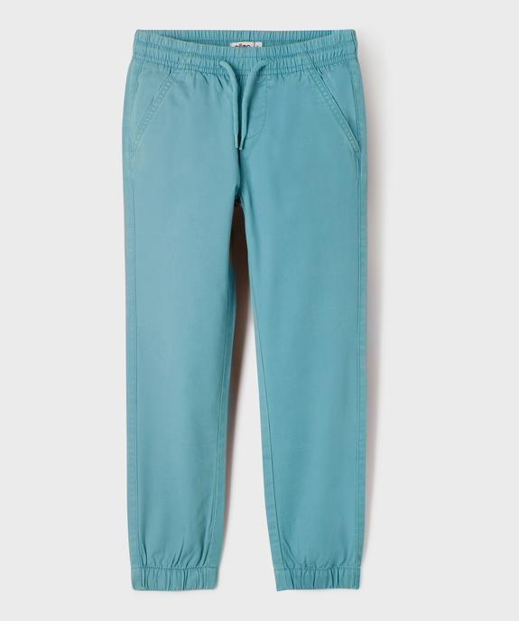 Pantalon jogger en twill de coton taille élastique garçon vue1 - GEMO (ENFANT) - GEMO