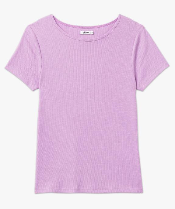 Tee-shirt manches courtes en maille côtelée femme vue4 - GEMO 4G FEMME - GEMO