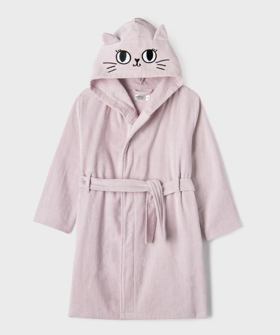 Robe de chambre à capuche motif chat fille vue1 - GEMO 4G FILLE - GEMO