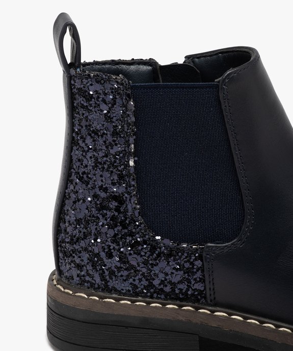 Boots fille style Chelsea à paillettes et à zip vue6 - GEMO (ENFANT) - GEMO