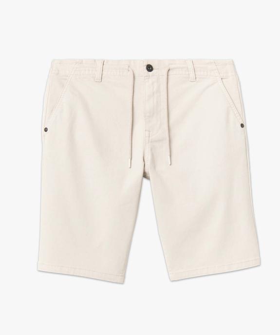 Bermuda homme coupe chino à taille élastiquée vue4 - GEMO 4G HOMME - GEMO