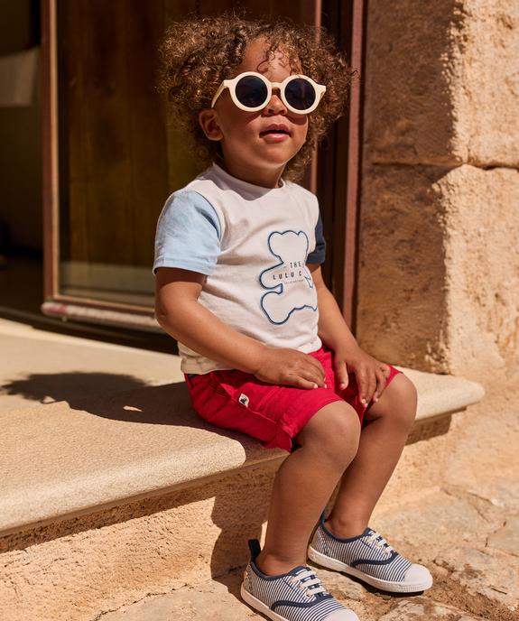 Short en toile avec ceinture à boucle bébé garçon - LuluCastagnette vue4 - LULUCASTAGNETTE - GEMO
