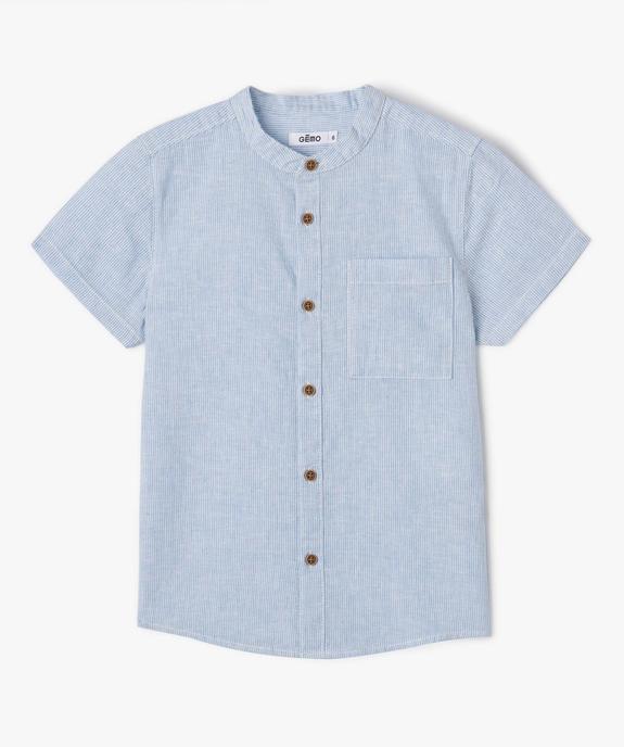 Chemise garçon rayée à manches courtes et col mao vue3 - GEMO (ENFANT) - GEMO