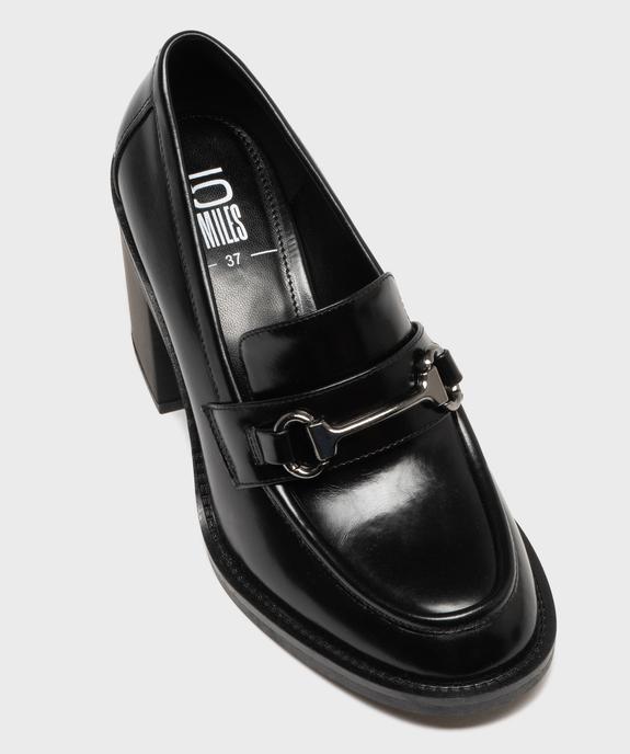 Mocassins à talon bloc avec bijou métallique sur le dessus femme - 5 Miles vue5 - 5 MILES - GEMO