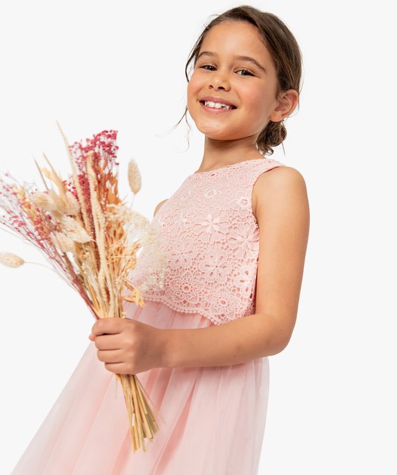 Robe fille en tulle avec buste en guipure vue6 - GEMO (ENFANT) - GEMO